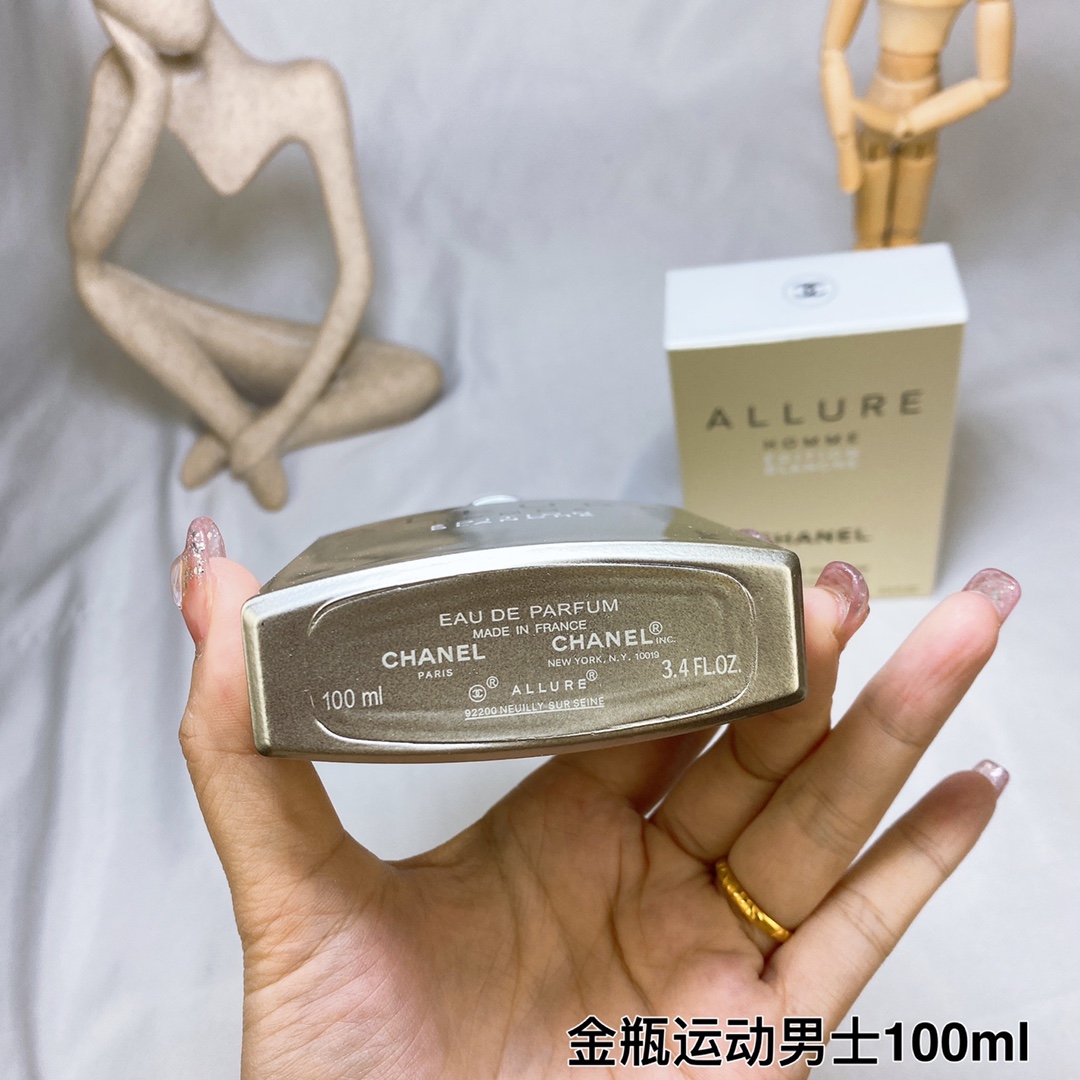 16eur---Chanel 白色运动 金瓶运动 man 100ml